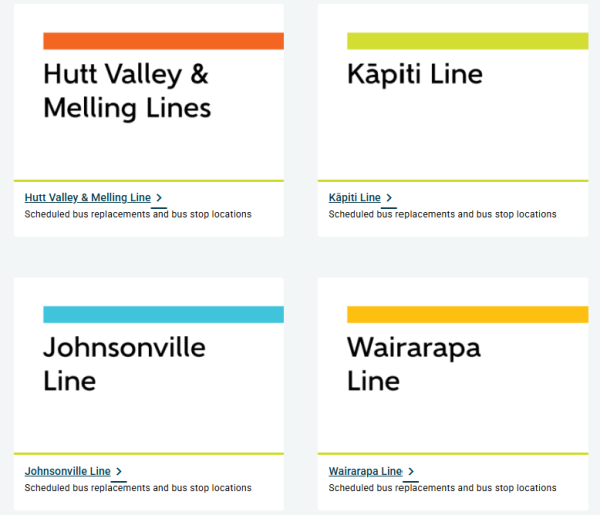 brt pages for each train line tiles