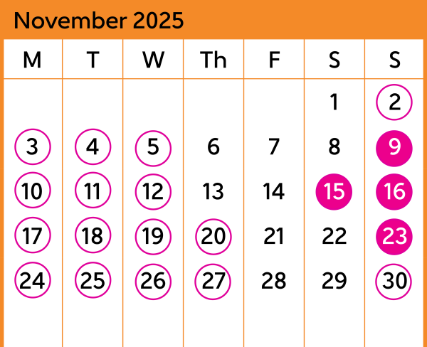 HVL November Calendar