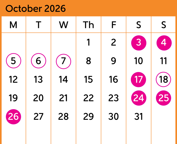 HVL Calendar October