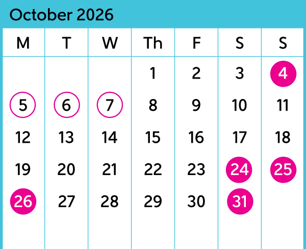 JVL Calendar October