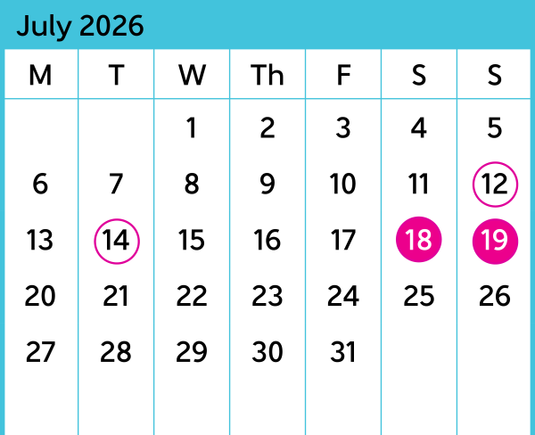 JVL Calendar July