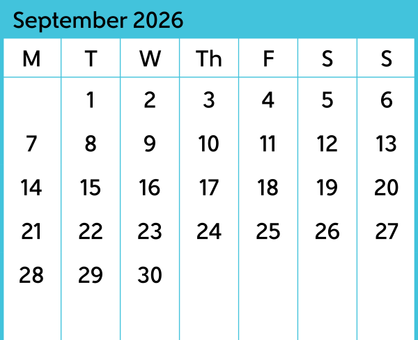 JVL Calendar September
