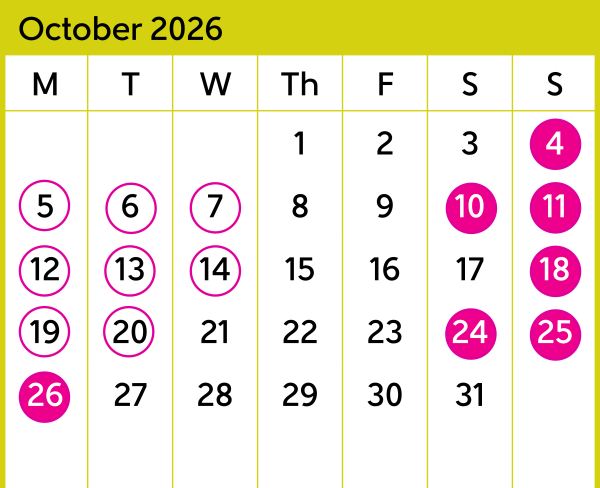 KPL Calendar October