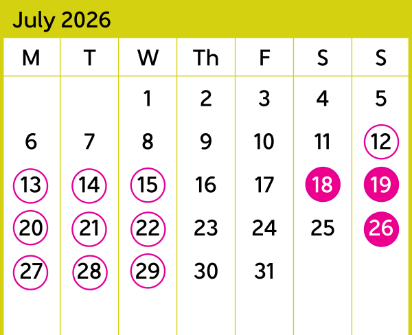 KPL July Calendar