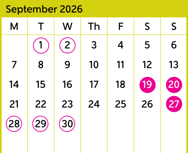 KPL Calendar September
