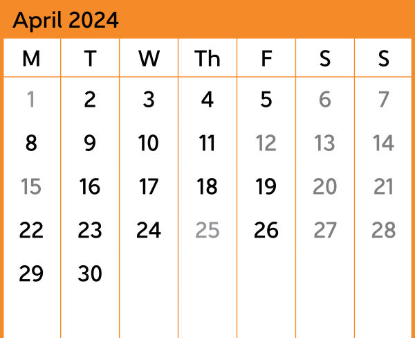 Melling Bus Replacement Calendar April