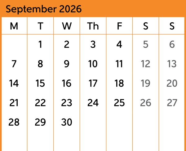 MEL Calendar September