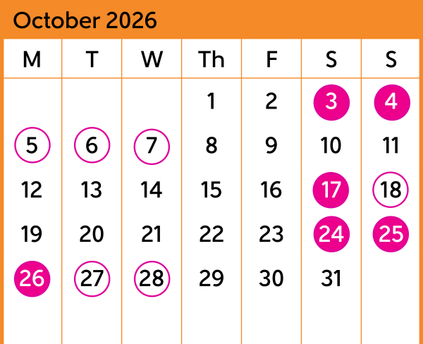 HVL Calendar October