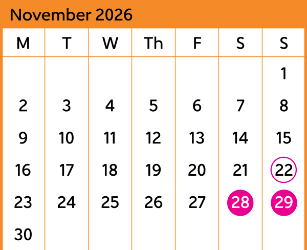 HVL Calendar November