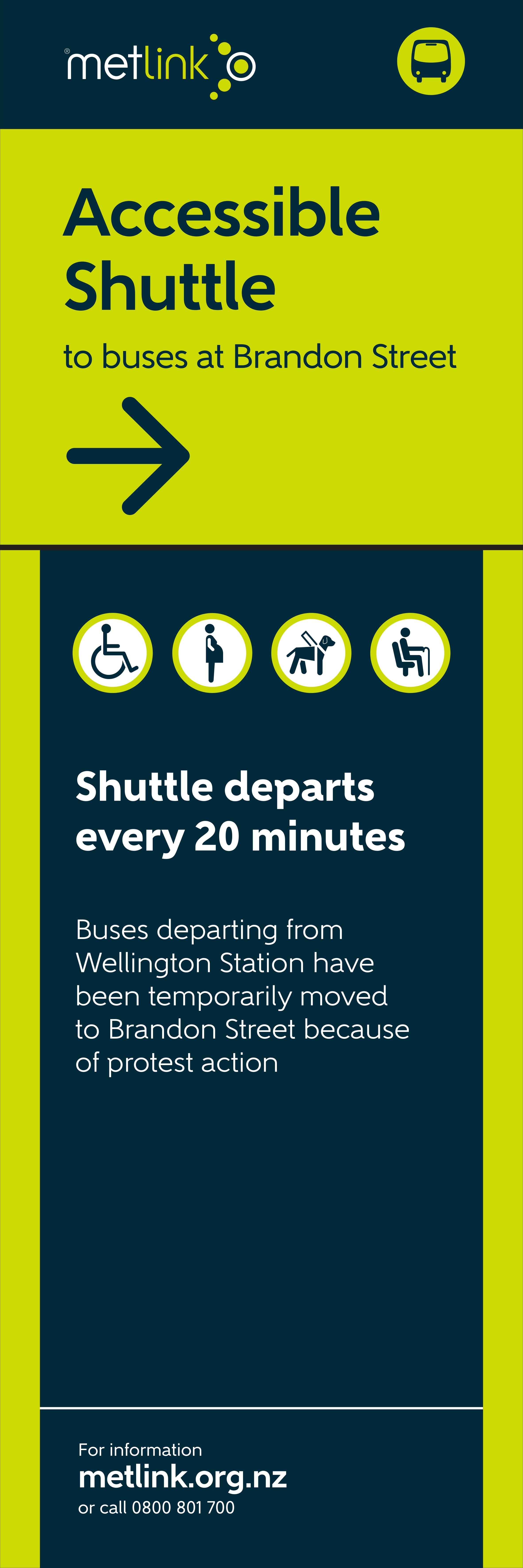 Accessible Shuttle Service sign