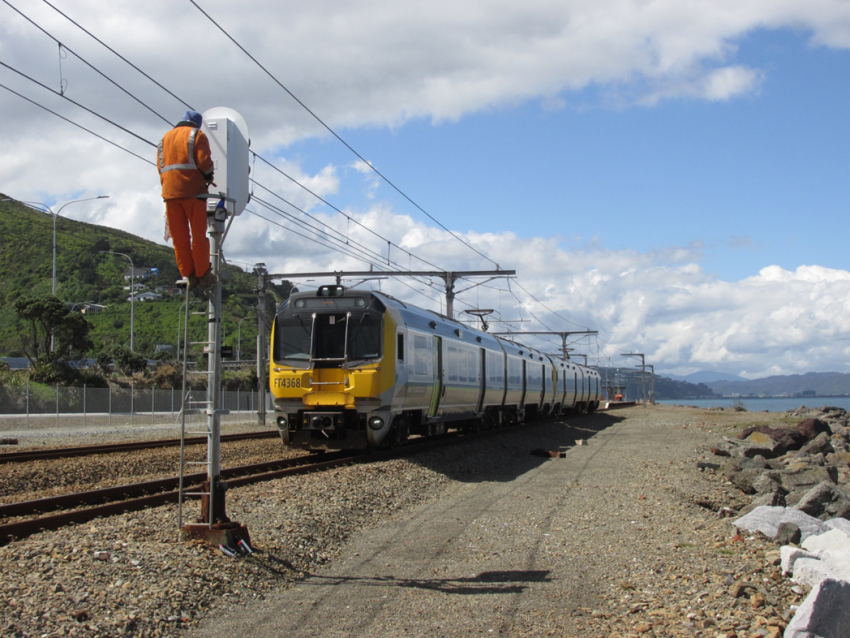 Signal maintenance on the Hutt Valley line.