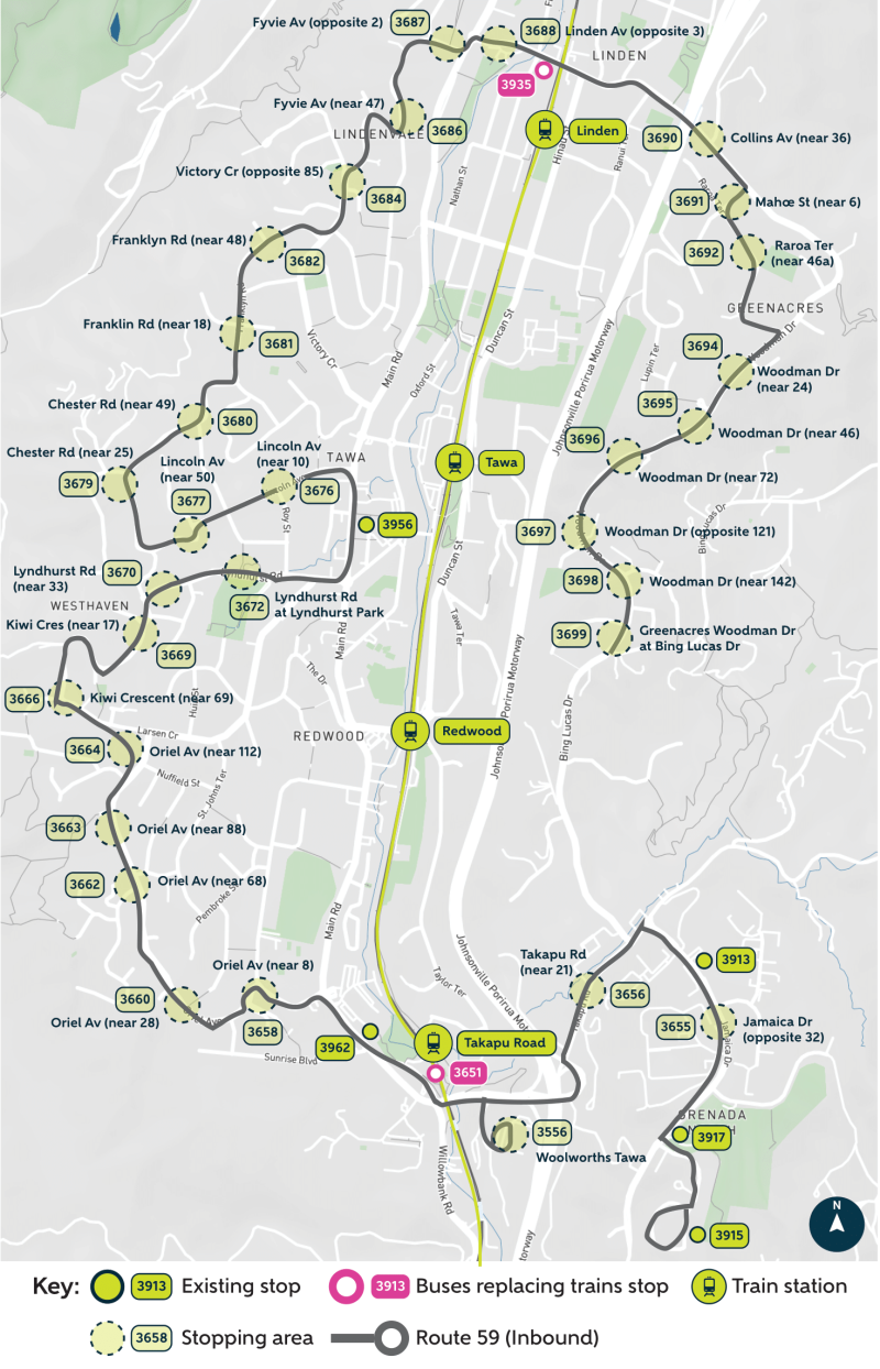 Rout 59 Inbound map