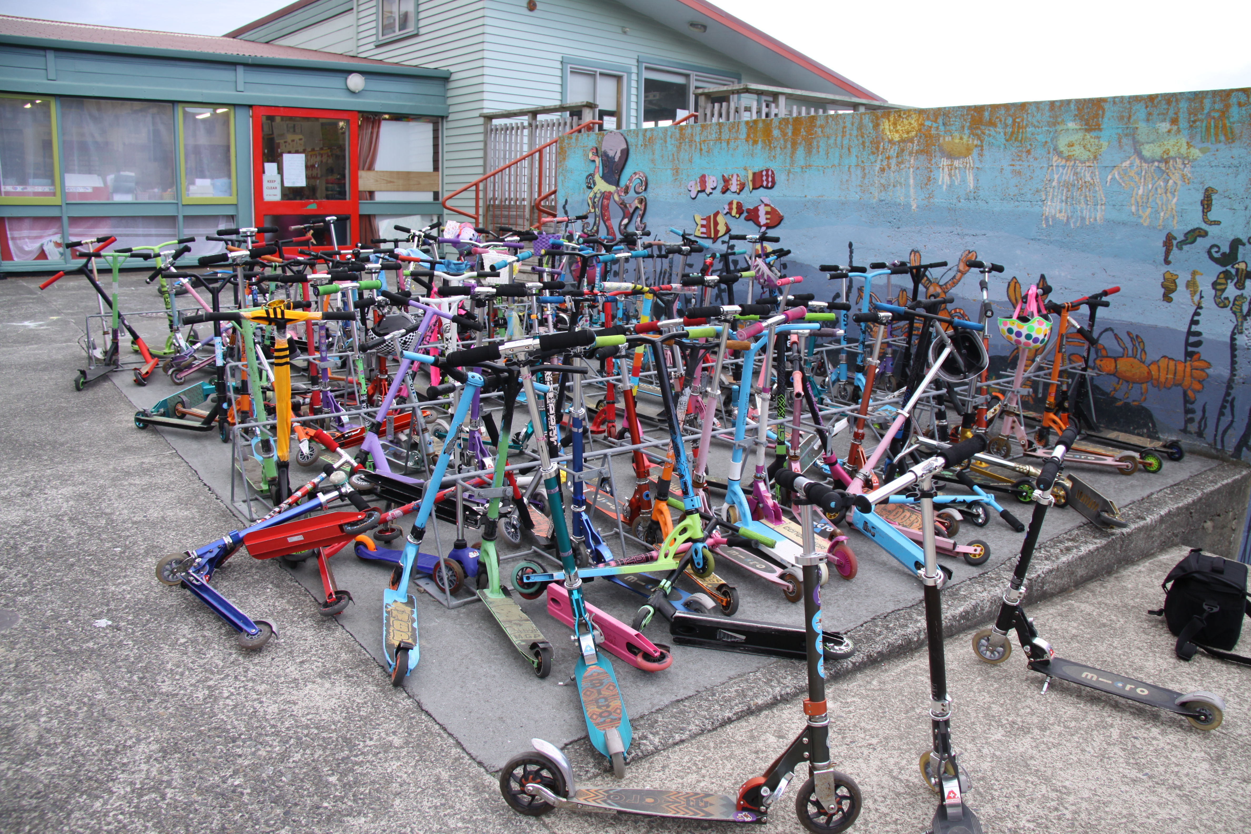 scooter takeover at Island Bay School