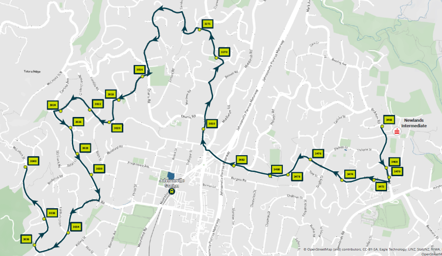 image shows route and stops