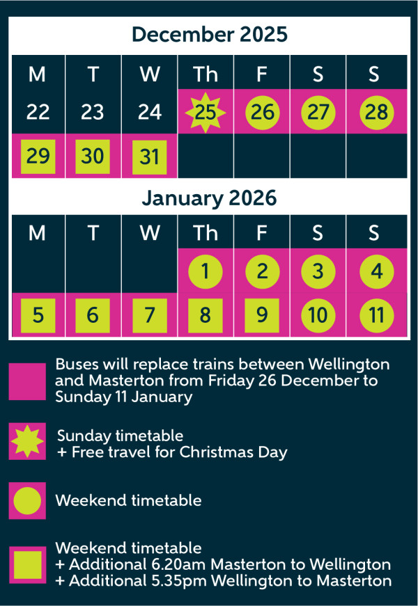 Calendar for the WRL for December - Jan